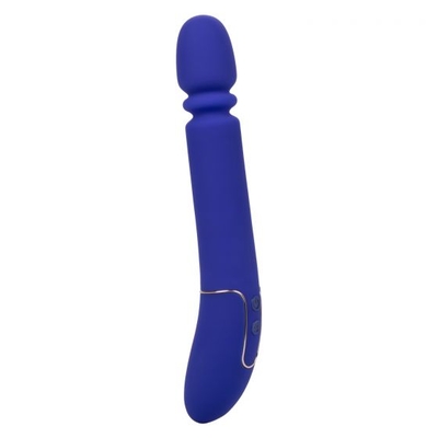 Синий вибратор с поступательными движениями Shameless Slim Thumper - 22,75 см. - фото, цены