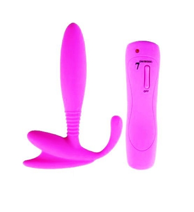Розовый стимулятор простаты Anal Pleasure 7 Mode Prostate - 12 см. - фото, цены