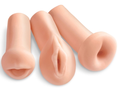 Комплект из 3 мастурбаторов All 3 Holes: вагина, анус, ротик - фото, цены