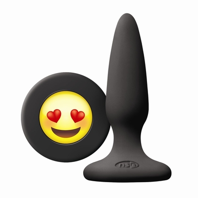 Черная силиконовая пробка Emoji Face Ily - 8,6 см. - фото, цены