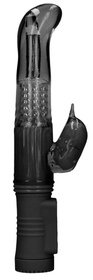 Черный вибратор-кролик Rotating Dolphin - 23 см. - фото, цены