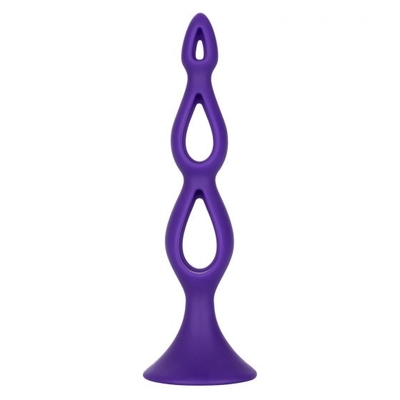 Фиолетовая анальная елочка Silicone Triple Probe - 14,5 см. - фото, цены