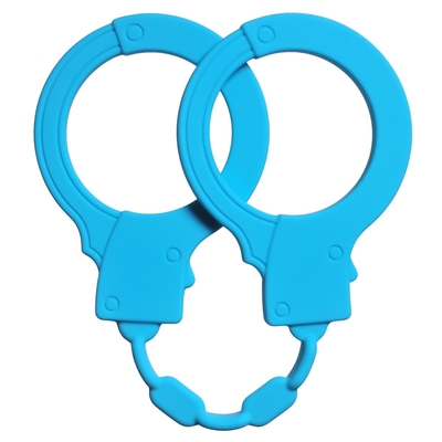 Голубые силиконовые наручники Stretchy Cuffs Turquoise - фото, цены
