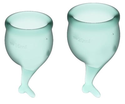 Набор темно-зеленых менструальных чаш Feel secure Menstrual Cup - фото, цены