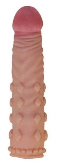 Телесная насадка-фаллос Super-Realistic Penis - 18 см. - фото, цены