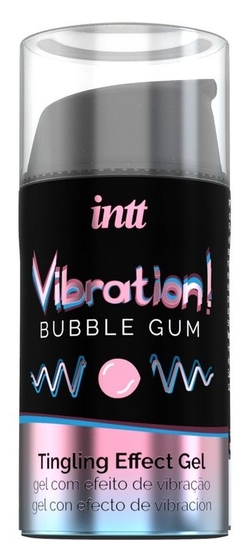 Жидкий интимный гель с эффектом вибрации Vibration! Bubble Gum - 15 мл. - фото, цены