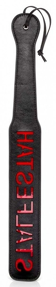 Гладкая черная шлепалка с надписью Hatseflats - 48 см. - фото, цены