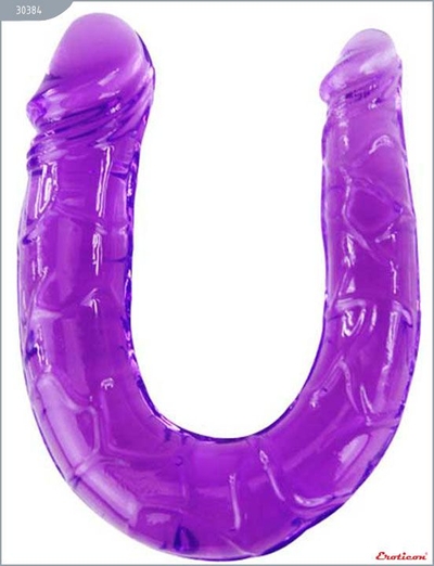 Фиолетовый двусторонний фаллоимитатор - 29,8 см. - фото, цены