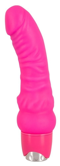 Ярко-розовый вибратор Joy - 18,5 см. - фото, цены