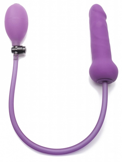 Фиолетовый анальный фаллоимитатор с подкачкой - 18 см. - фото, цены