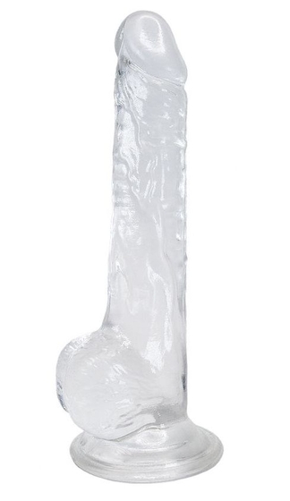Прозрачный фаллоимитатор на присоске Lusty Jelly Dildo - 18 см. - фото, цены