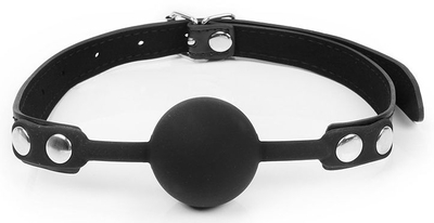 Черный кляп-шарик с регулируемым ремешком - фото, цены
