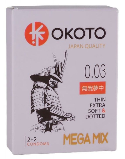 Набор из 4 презервативов Okoto MegaMIX - фото, цены