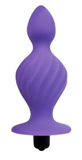 Фиолетовая анальная вибровтулка конической формы - 10 см. - фото, цены