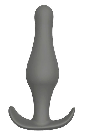 Серый удлиненный анальный стимулятор Plug With T-handle - 15,6 см. - фото, цены