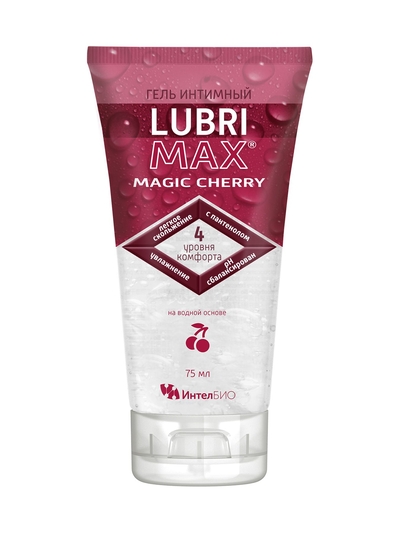 Интимный гель-смазка на водной основе Lubrimax Magic Cherry - 75 мл. - фото, цены