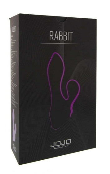 Фиолетовый мини-вибратор с клиторальным стимулятором Jojo Rabbit - 11 см. - фото, цены