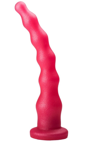 Розовый удлинённый анальный стимулятор с шариками - 22 см. - фото, цены