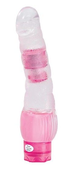 Нежный гелевый вибромассажёр Rough Ridges Pink - 20,3 см. - фото, цены
