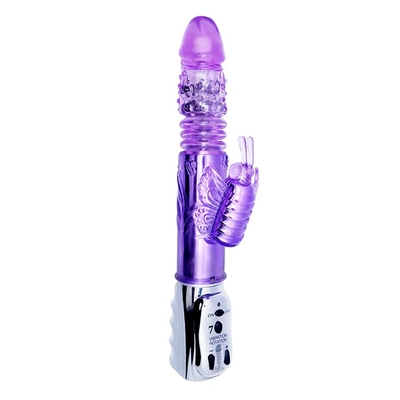 Фиолетовый мультифункциональный вибратор Alice - 29 см. - фото, цены