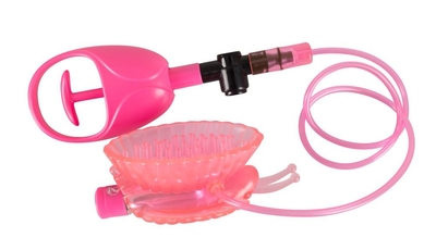 Розовая вакуумная помпа для клитора с вибрацией Eat My Pussy - фото, цены