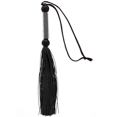 Чёрная мини-плеть из силикона и акрила Silicone Flogger Whip - 25,6 см. - фото, цены