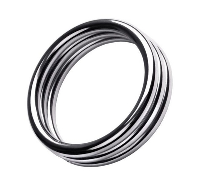 Металлическое эрекционное кольцо с рёбрышками размера M - фото, цены
