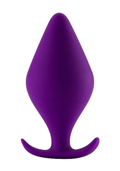 Фиолетовая анальная пробка Butt Plug with Handle Large - 13,1 см. - фото, цены