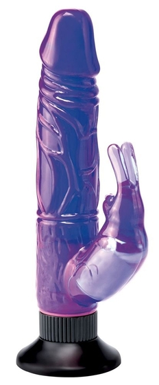 Фиолетовый вибратор-кролик с присоской Deluxe Bunny - 21 см. - фото, цены