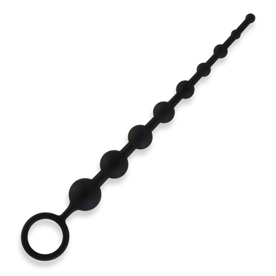 Черные силиконовые анальные бусы Silicone Anal Beads - 30 см. - фото, цены