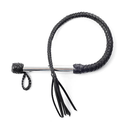 Чёрная плеть с хромированной ручкой - 70 см. - фото, цены