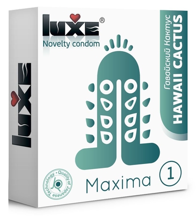 Презерватив Luxe Maxima White Гавайский Кактус - 1 шт. - фото, цены