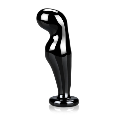 Чёрный стеклянный массажёр простаты - 12,5 см. - фото, цены