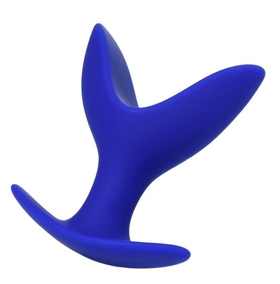Синяя силиконовая расширяющая анальная втулка Bloom - 9 см. - фото, цены