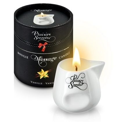 Массажная свеча с ароматом ванили Bougie Massage Gourmande Vanille - 80 мл. - фото, цены