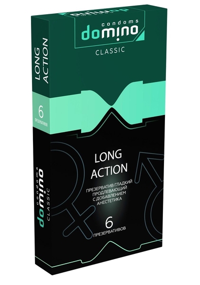 Презервативы с пролонгирующим эффектом Domino Classic Long action - 6 шт. - фото, цены