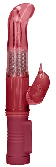 Красный вибратор-кролик Rotating Dolphin - 23 см. - фото, цены