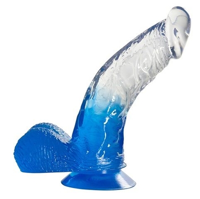Синий фаллоимитатор с прозрачной верхней частью Jelly Joy Fade Out Dong 6inch - 15,2 см. - фото, цены