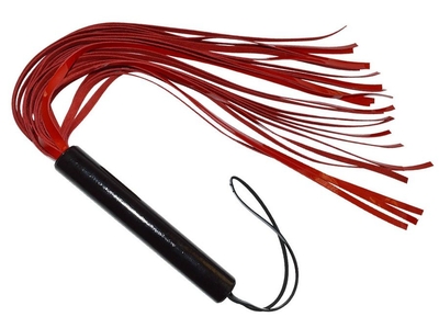 Красно-черная плеть из лаковой кожи - 63 см. - фото, цены