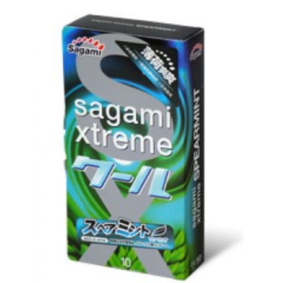 Презервативы Sagami Xtreme Mint с ароматом мяты - 10 шт. - фото, цены