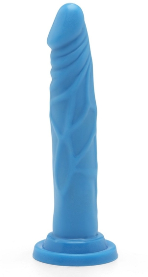 Голубой фаллоимитатор на присоске Happy Dicks Dong 7.5 inch - 19 см. - фото, цены