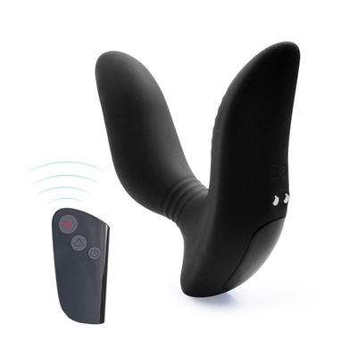 Черный вибромассажер простаты 3,5’’ Remote Control Curve P-spot Massager - 12 см. - фото, цены