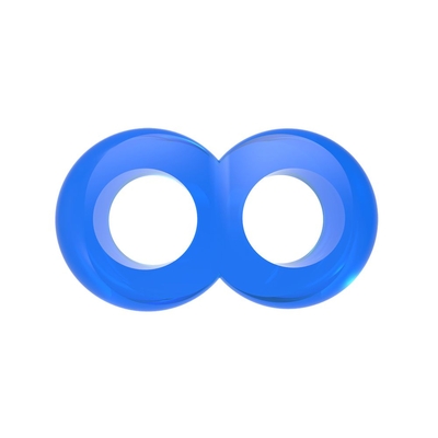 Синее эрекционное кольцо-восьмерка Duo Cock 8 Ball Ring - фото, цены