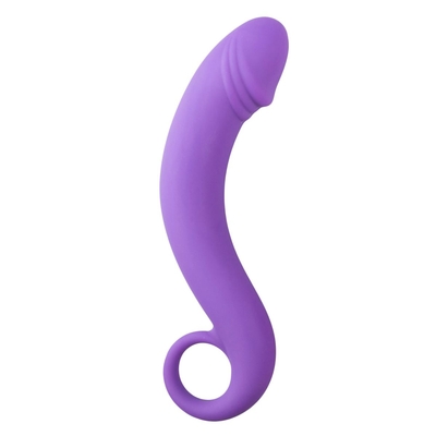 Фиолетовый анальный фаллоимитатор Curved Dong - 17,5 см. - фото, цены