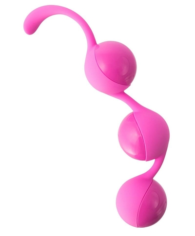 Розовые тройные вагинальные шарики из силикона Delish Balls - фото, цены
