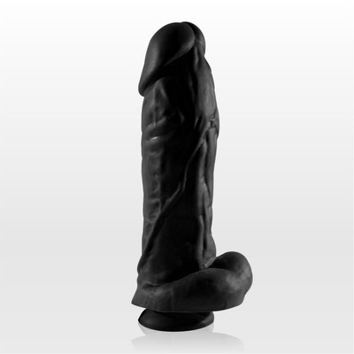 Чёрный фаллоимитатор с пышным стволом и присоской - 20,5 см. - фото, цены