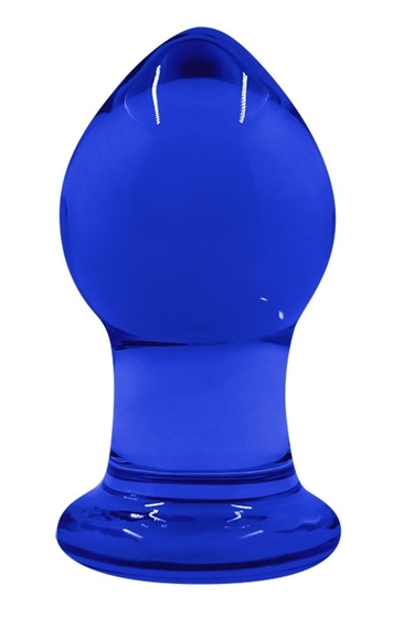 Малая синяя стеклянная анальная пробка Crystal Small - 6,3 см. - фото, цены