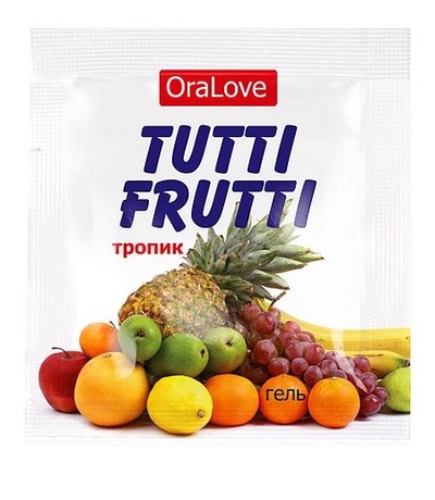 Саше гель-смазки Tutti-frutti со вкусом тропических фруктов - 4 гр. - фото, цены