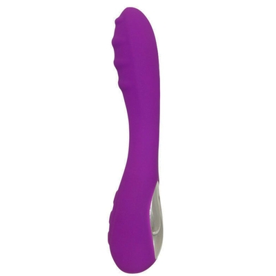 Фиолетовый вибромассажер с нагревом Capella - 19 см. - фото, цены