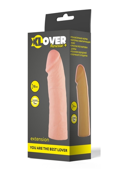 Фаллическая насадка на пенис XLover - 18 см. - фото, цены